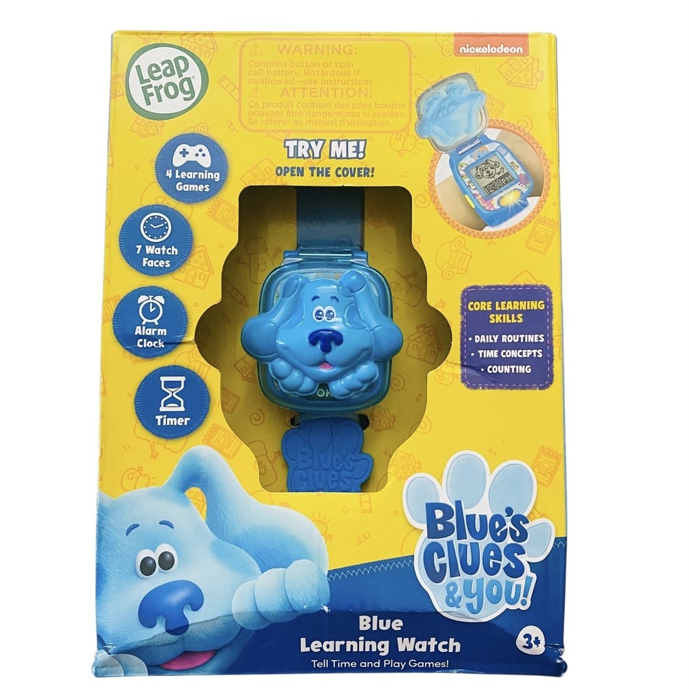 Leap Frog Blue's Clues & You Blues Learning Watch NEW Kids 4 Games 7 Faces Timer